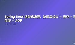 Featured image of post Spring Boot 防御式编程：防重复提交 + 缓存 + 配置加密 + AOP