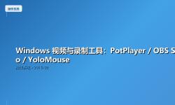 Featured image of post Windows 视频与录制工具：PotPlayer / OBS Studio / YoloMouse
